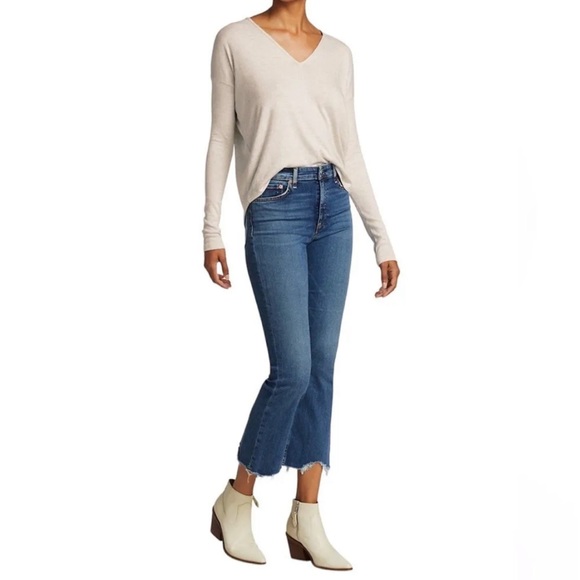 Rag & Bone The Knit Vee Long Sleeve NWOT Size:M Color: Light Gray - Picture 4 of 6